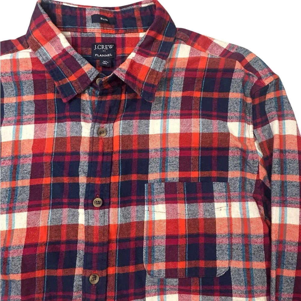 J. Crew Men's Multicolor Plaid Button‎ Down Shirt XL Cottagecore